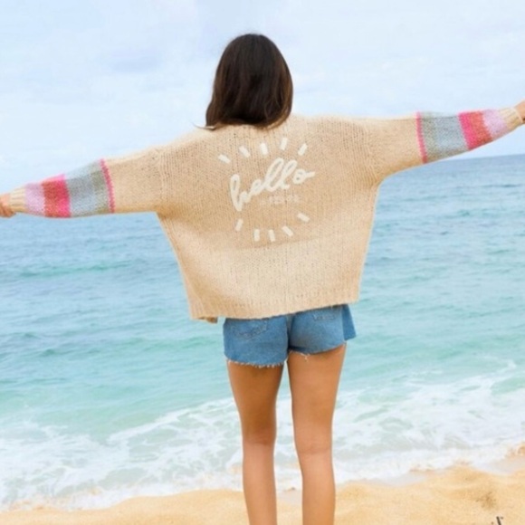 Saltwater Luxe Hello Sunshine Chunky Knit Cardigan Size XL - Picture 3 of 13